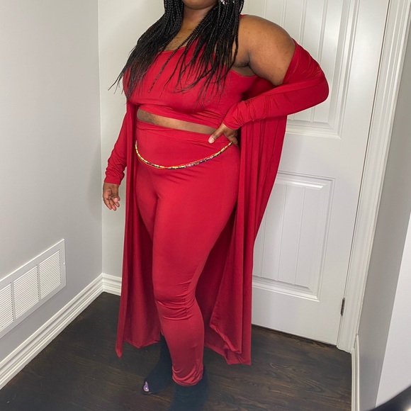 Red 3pc leggings set - Picture 5 of 5